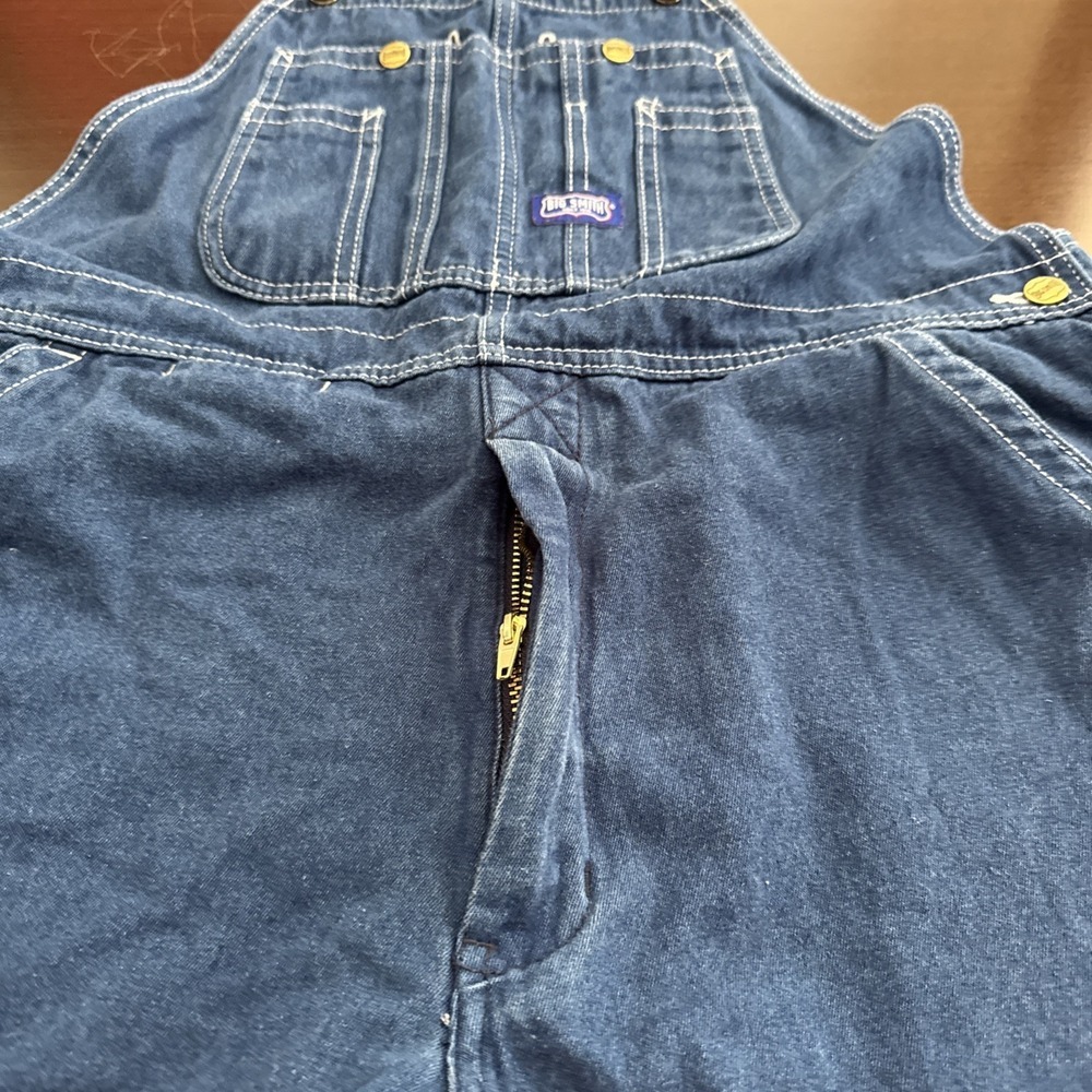Big Smith Mens Blue Denim Bib Overalls 38x30 Medium Wash Workwear Cotton XL - Picture 9 of 15